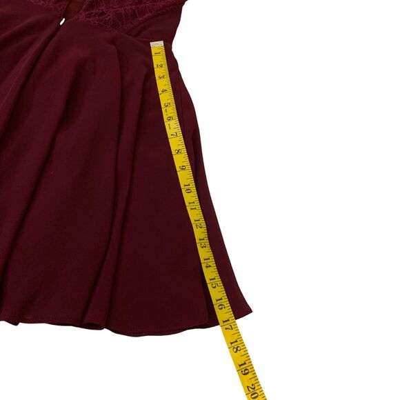 Lulus Burgundy Red Lace Backless Skater Fit & Flare Mini Dress XS - Picture 12 of 12